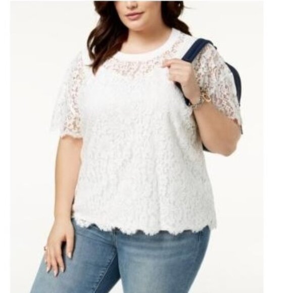 Tommy Hilfiger Plus Size Lace Top - Picture 2 of 6
